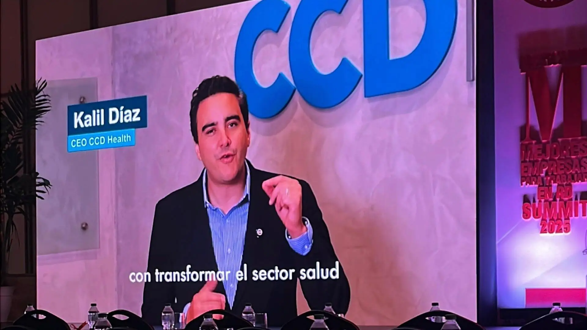 CCD Health's CEO Kalil Diaz being proyected at MEPT2025 - STO