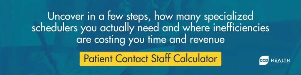 Patient contact staff calculator banner