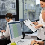 Healthcare contact center staff handling patient appointments
